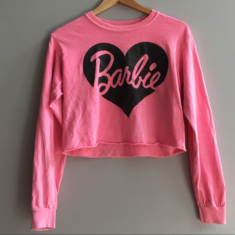 Barbie Long Sleeve Cropped Sweatshirt